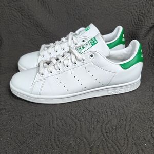 Adidas Men's Stan Smith Round Toe Casual White Leather Sneakers Classic Shoe 9.5